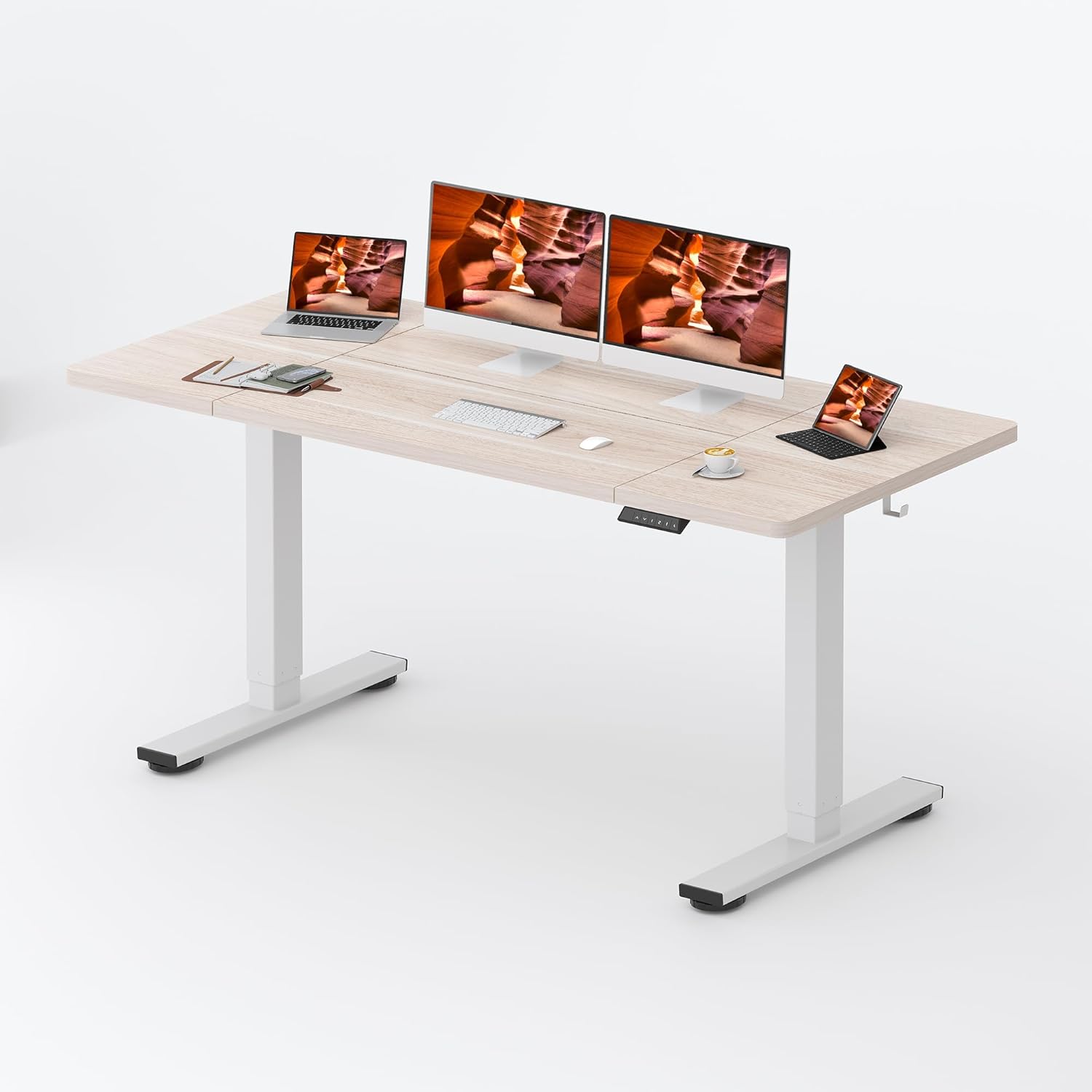 Office Furniture Custom - White Electric Adjustable Standing Desk 71x31