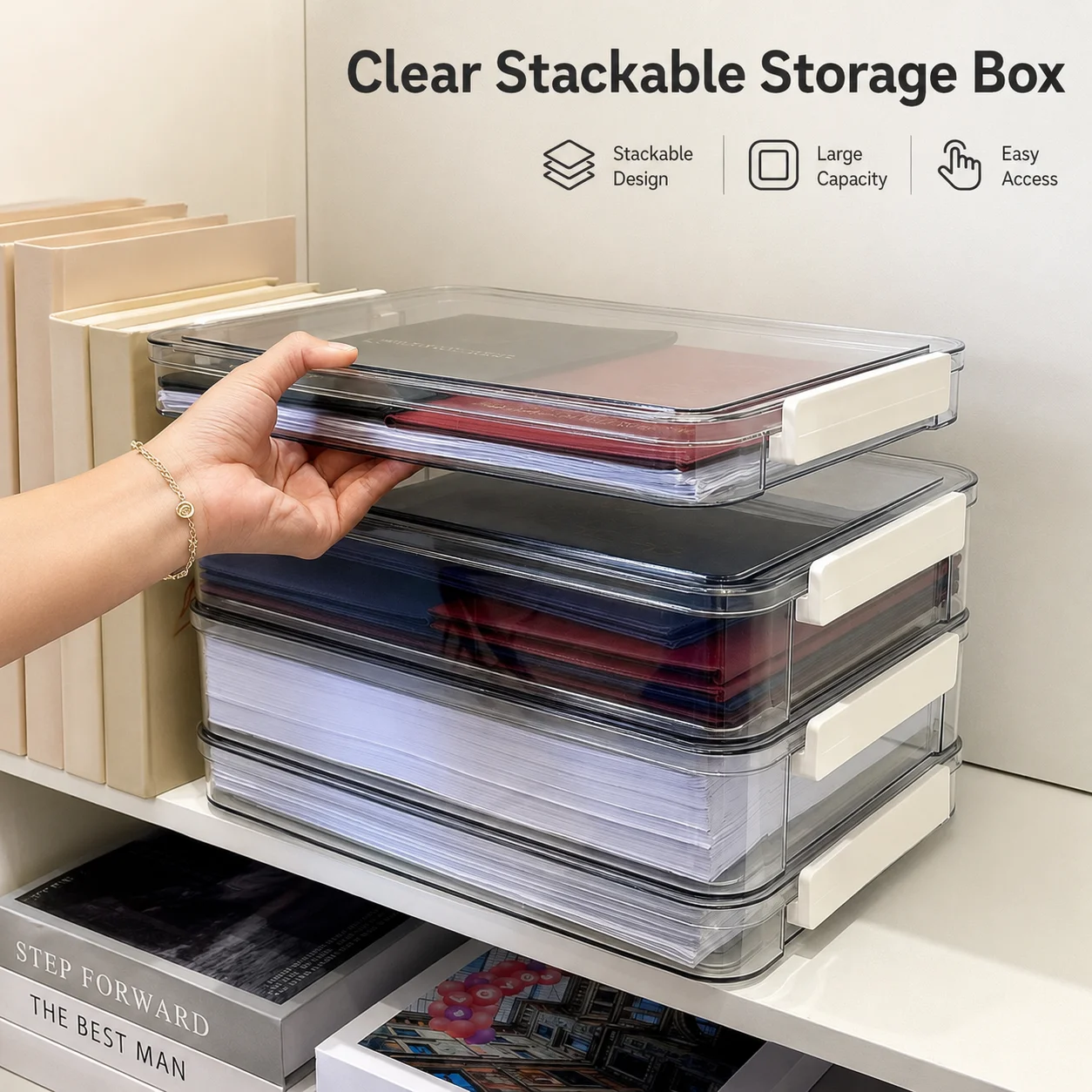 Desktop Filing Tray - Transparent File Organizer Box PET Document