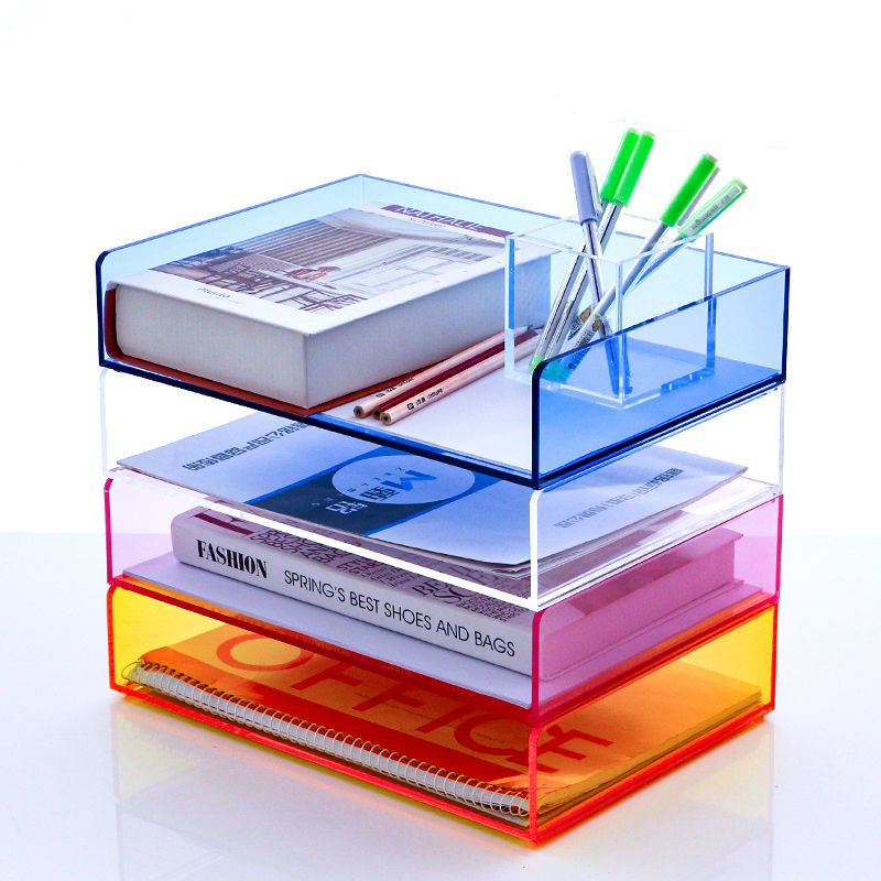 Desktop Filing Tray - Acrylic File Paper Organizer Letter Tray