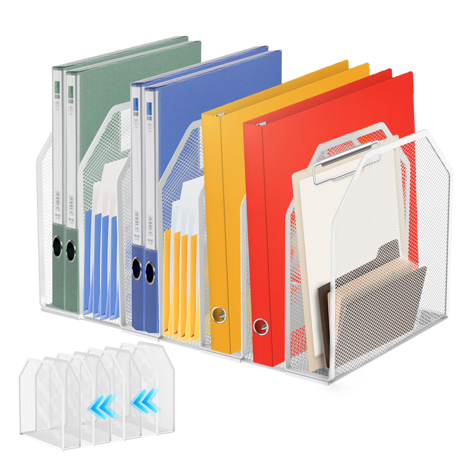 Desktop Filing Tray - Metal File Rack 5/7 Section Office