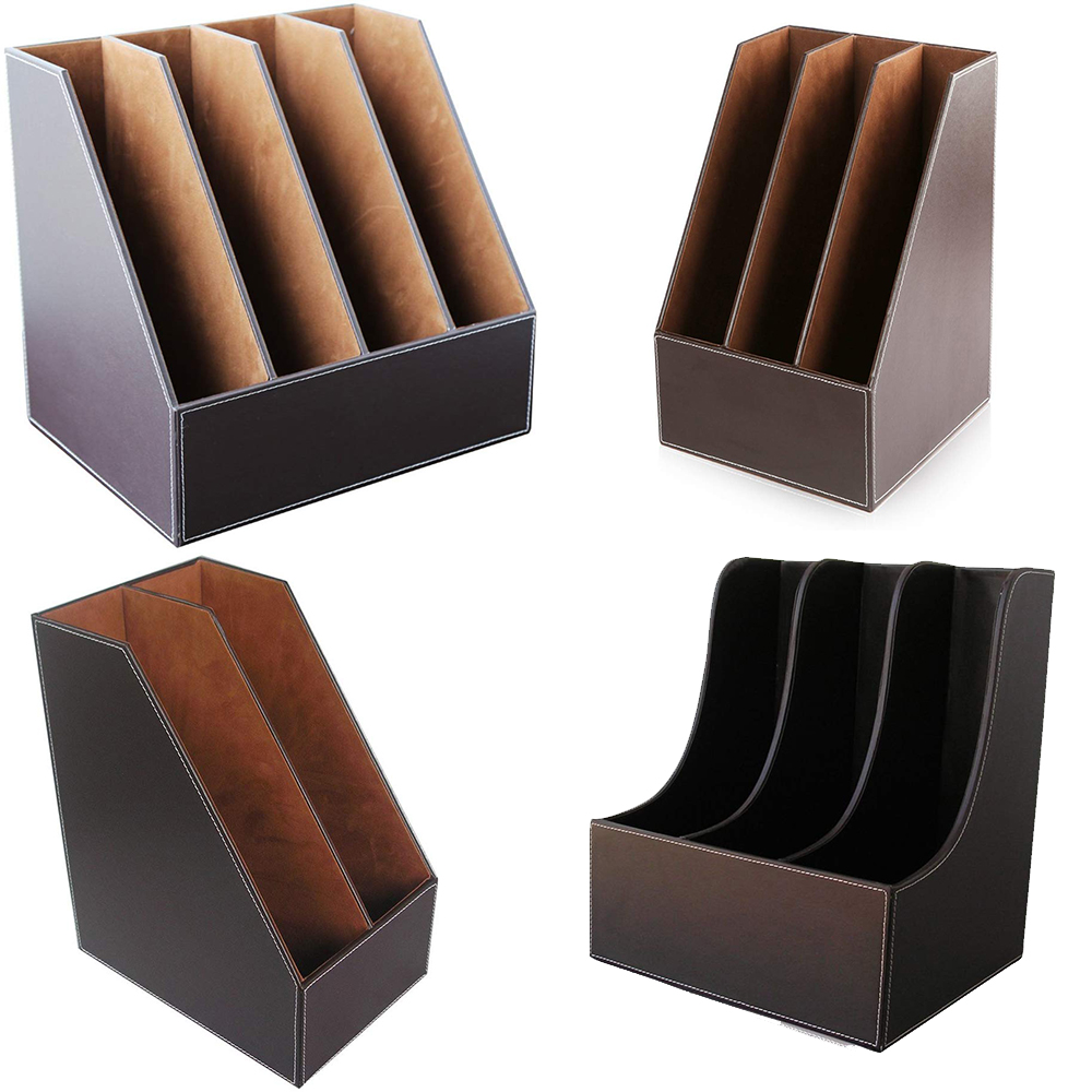 Desktop Filing Tray - XRHYY 2/3/4 Slots Simple Houseware Leather