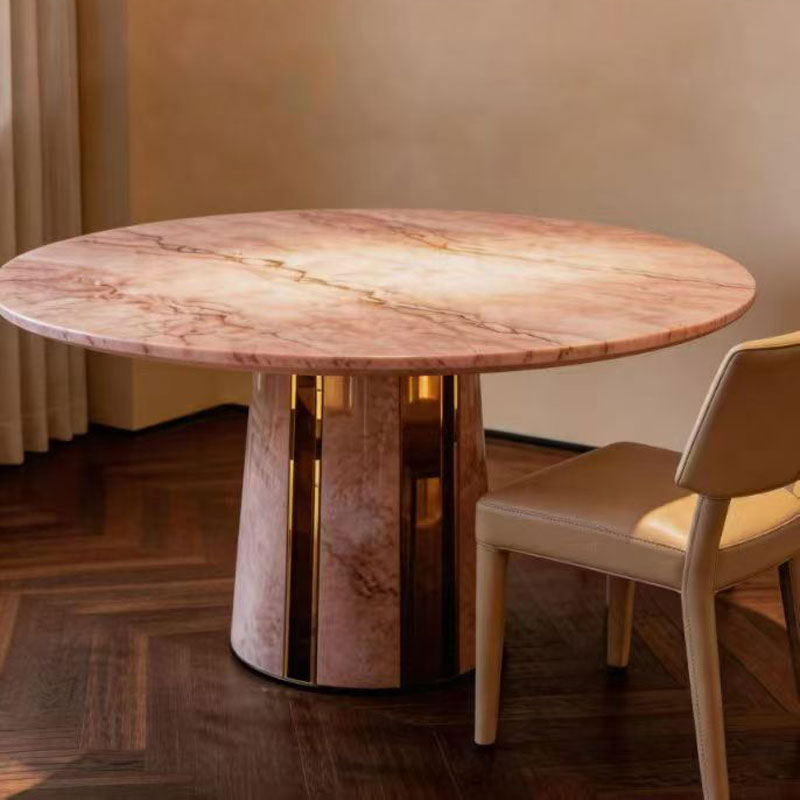 Office Furniture Custom - Elegant Modern Round Marble Dining Table