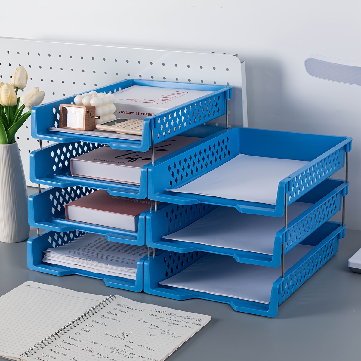 Desktop Filing Tray - Office Stackable Layered File Rack Document