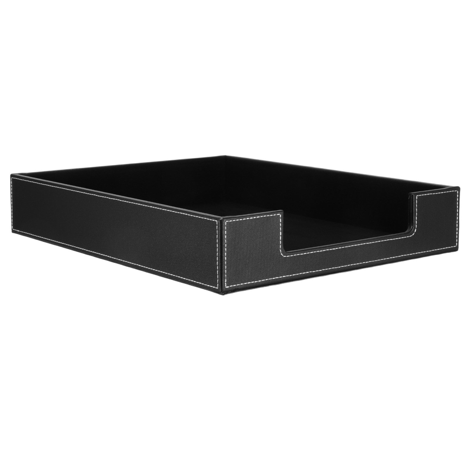 Desktop Filing Tray - Desktop Black PU Letter Tray Stackable