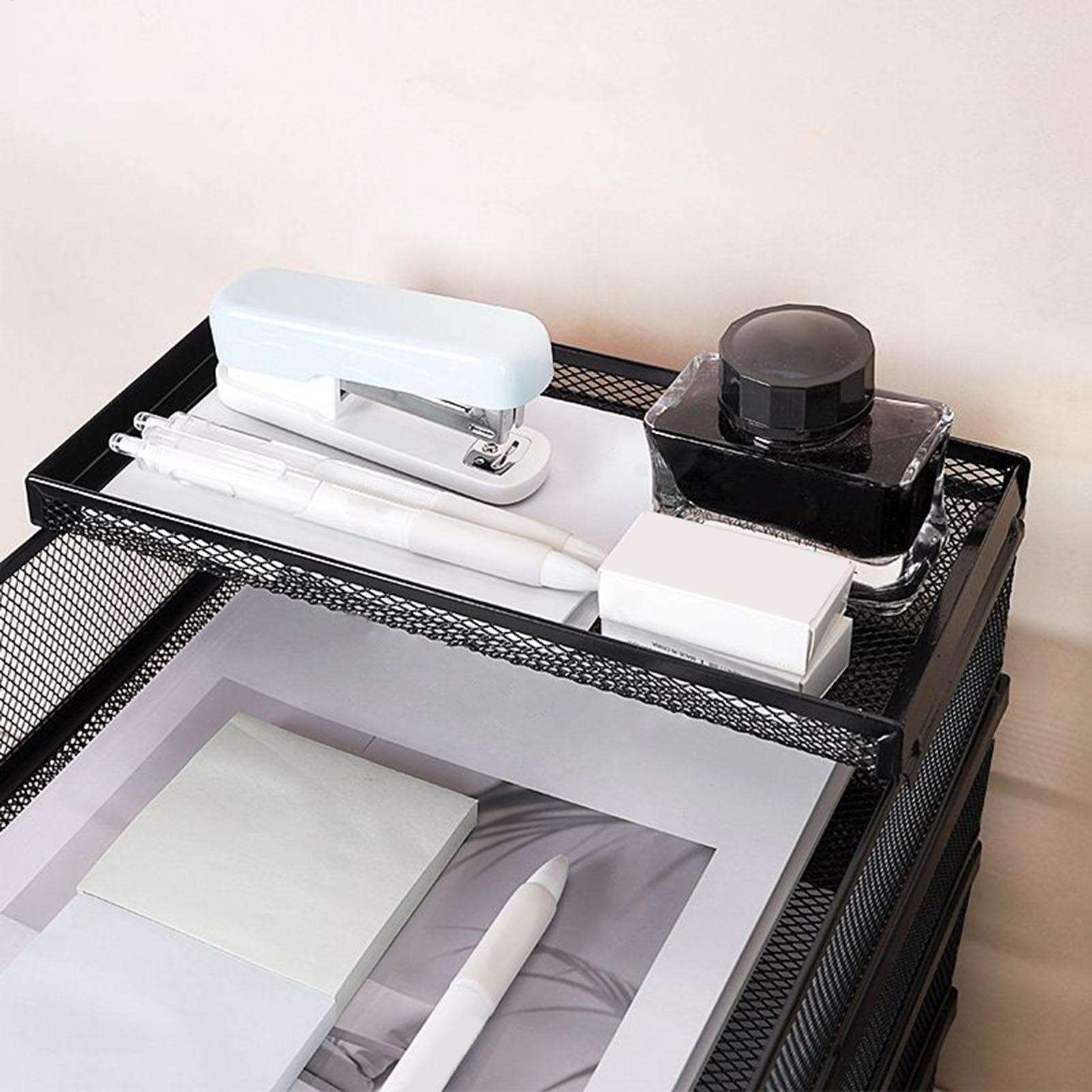 Drawer Organizer Tray - Desk Trays Metal Mesh Stackable File