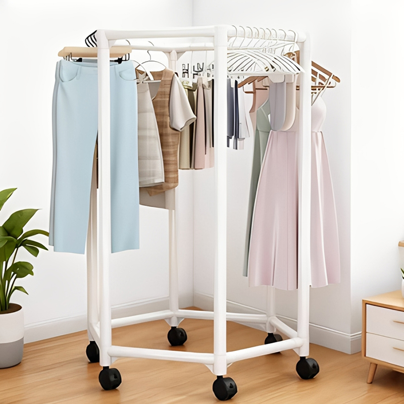 Hexagon Rotating Floor Clothes - Coat Rack Standing review and price