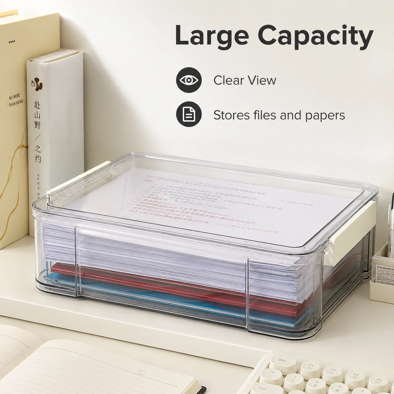 Transparent File Organizer Box - Desktop Filing Tray review and price