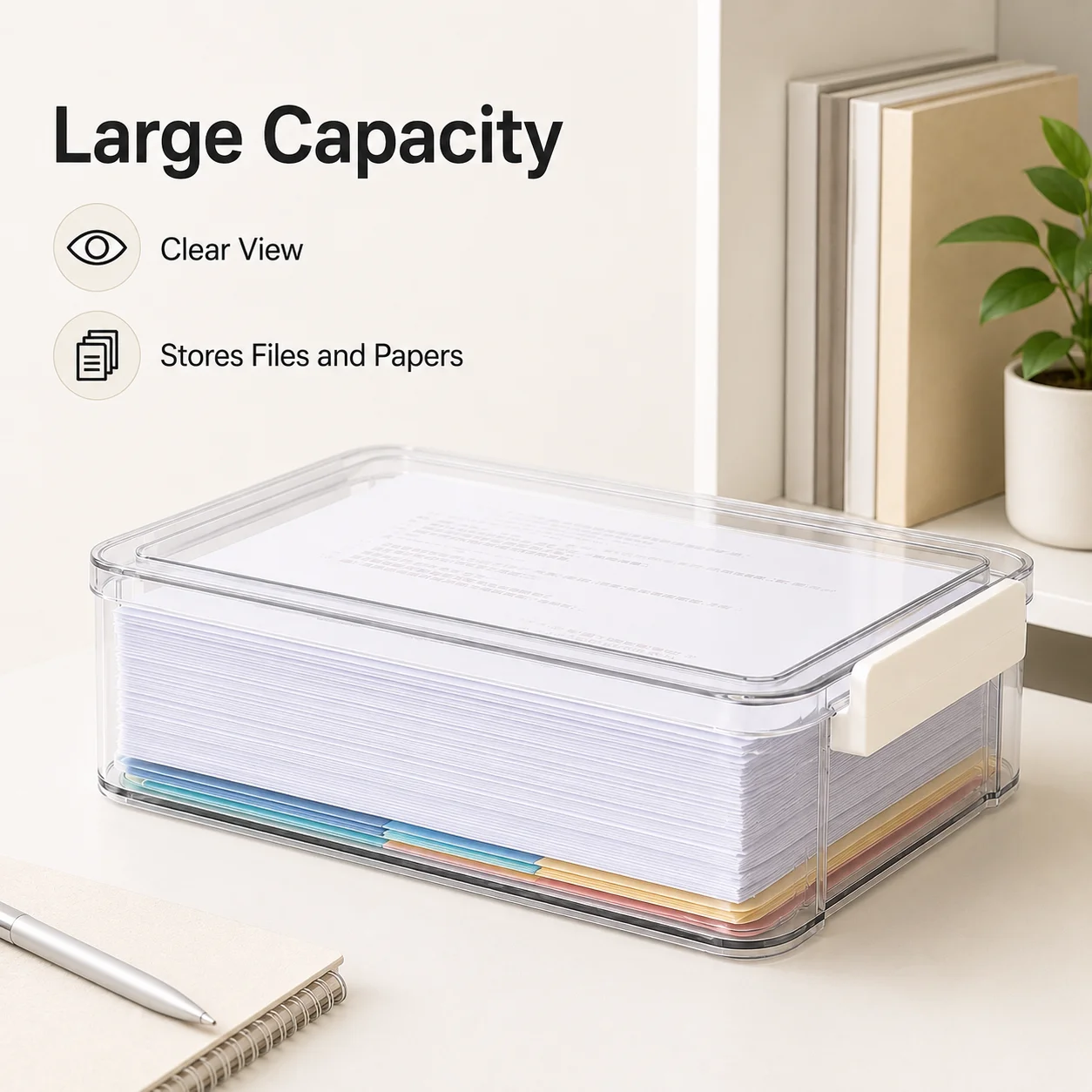 Transparent File Organizer Box - Desktop Filing Tray review and price