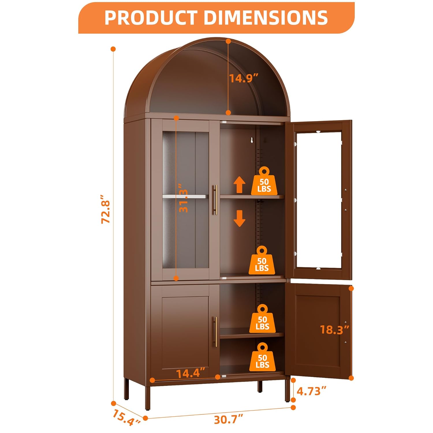 Metal Arched Bookcase Cabinet  - Office Furniture Custom review and price
