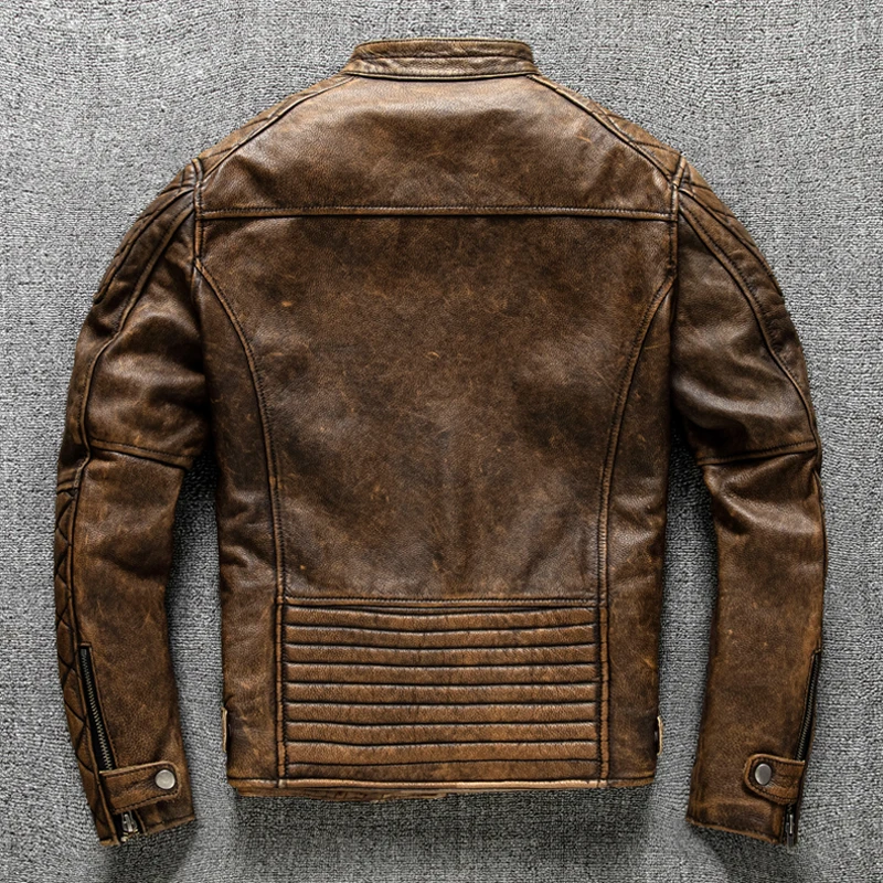 Vintage Men Leather Jacket Yel - Coat Rack Standing review and price