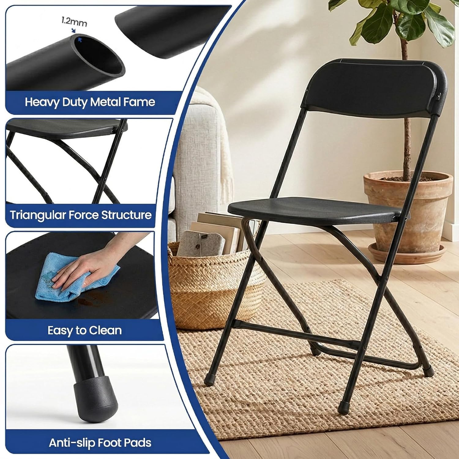Black Folding Chair Metal Fram - Office Furniture Custom review and price