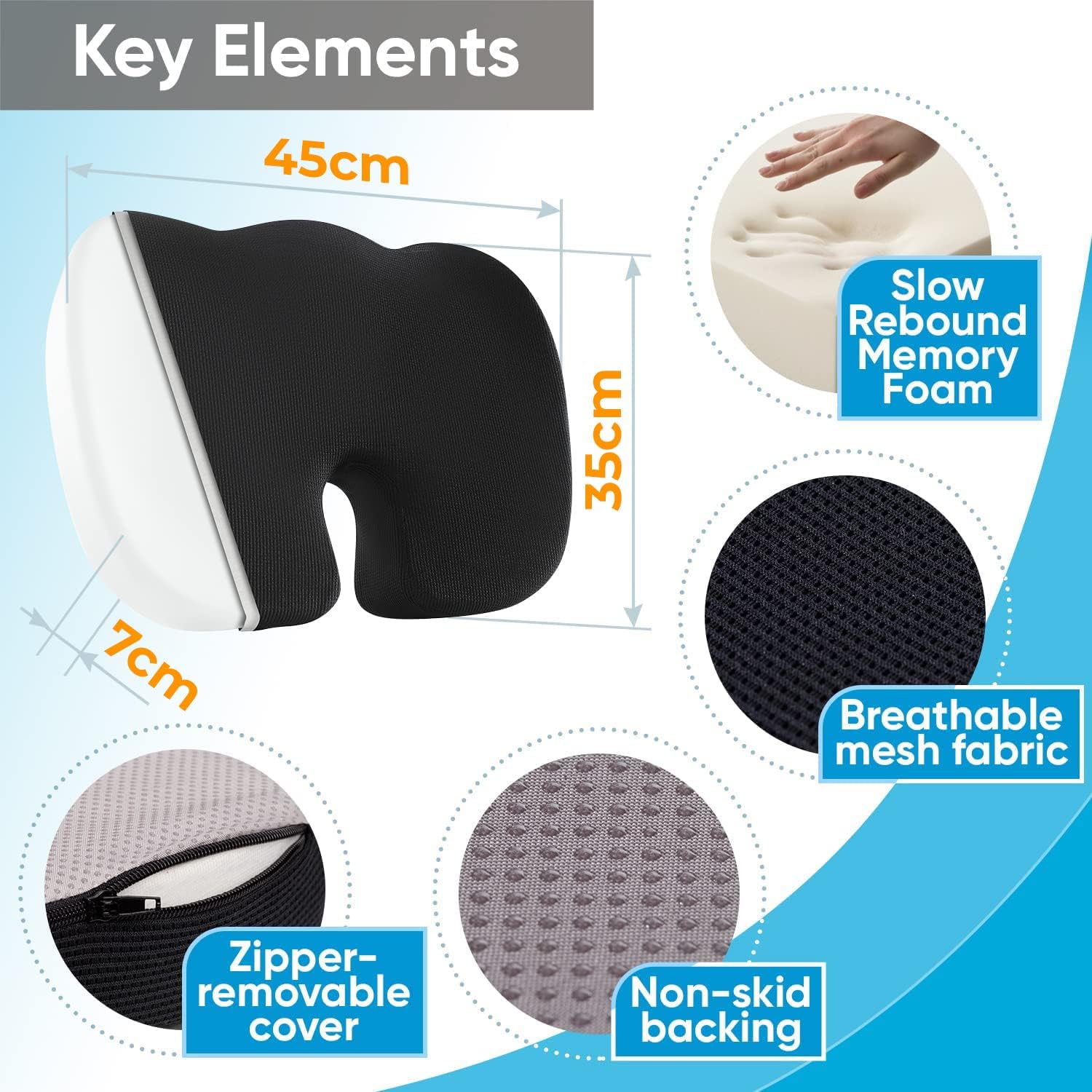 Travel Seat Cushion Memory Foa - Visitor Chair Padded review and price