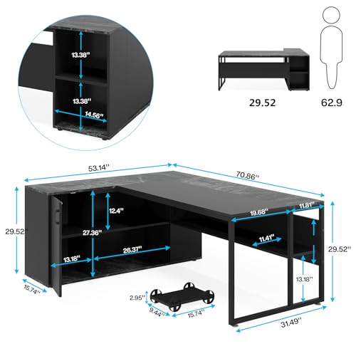 71 inch Executive Desk, L Shap - Office Furniture Cabinets review and price