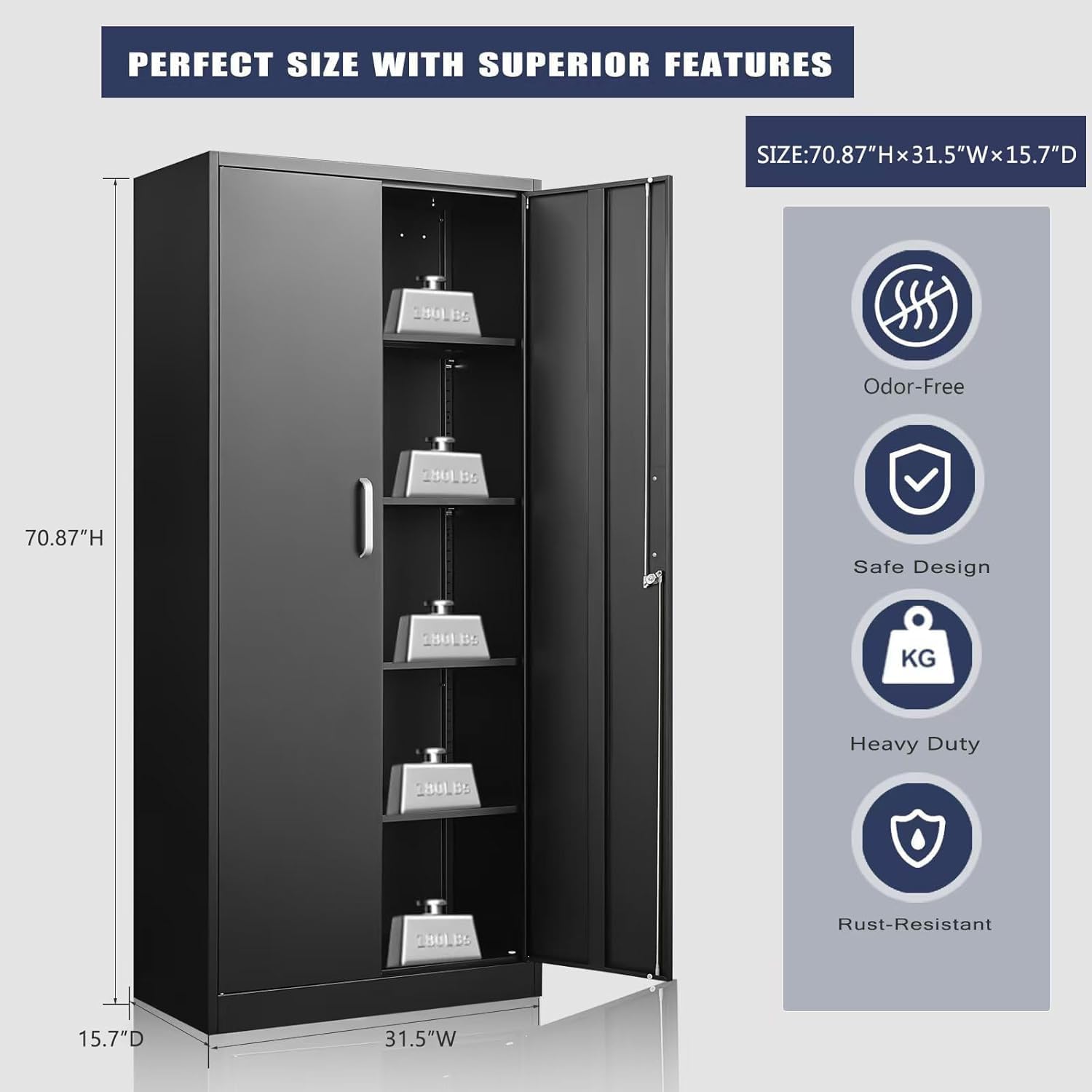 Metal Storage Cabinet With Adj - Office Furniture Cabinets review and price